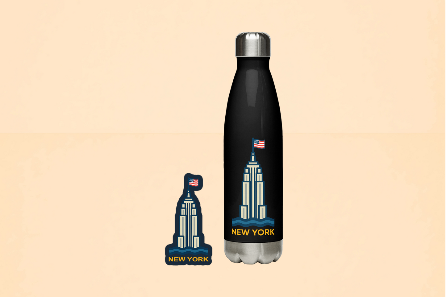 Emotypack New York: Botella + Pegatina troquelada