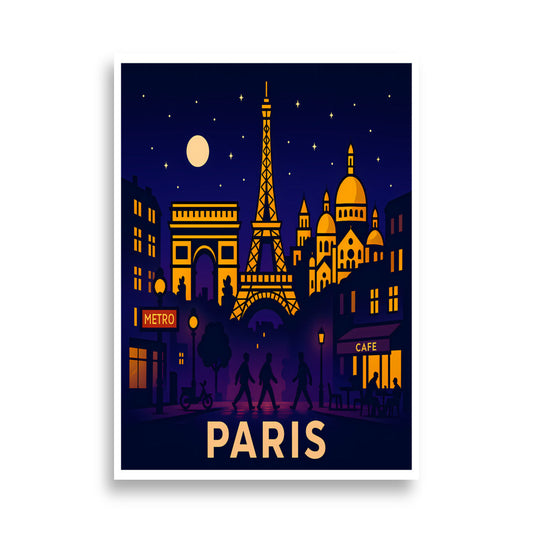 Poster nocturno Paris